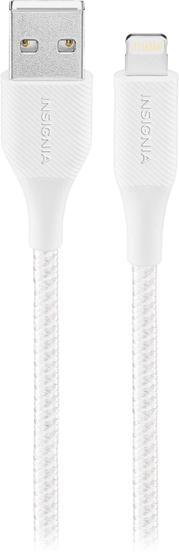 Insignia™ - 4' USB-A to Lightning Charge-and-Sync Cable - Moon Gray