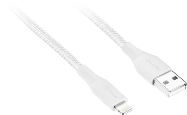 Insignia™ - 4' USB-A to Lightning Charge-and-Sync Cable - Moon Gray