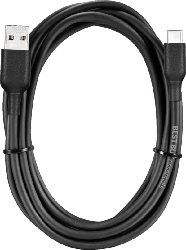 Best Buy essentials™ - 9' USB-A to USB-C Charge-and-Sync Cable - Black