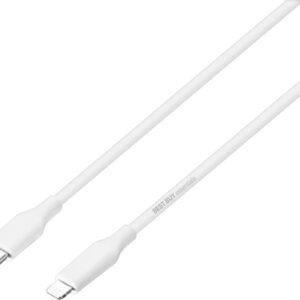 Best Buy essentials™ - 5' USB-C to Lightning Charge-and-Sync Cable - White