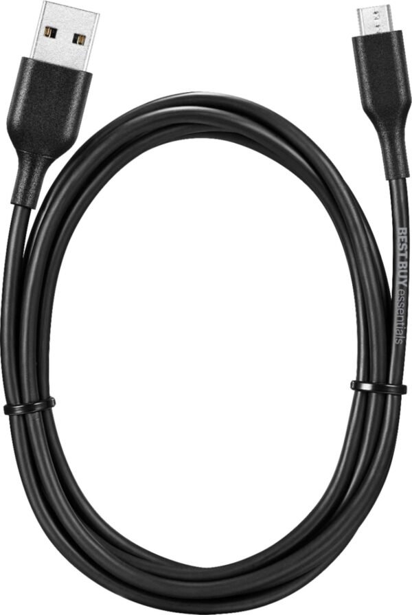 Best Buy essentials™ - 5' USB-A to Micro USB Charge-and-Sync Cable - Black