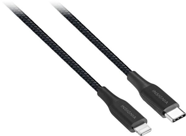 Insignia™ - 6' Lightning to USB-C Charge-and-Sync Cable - Black
